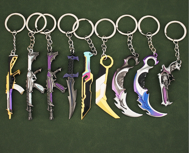 Valorant Style Metal Gun Keychain 🎮✨
