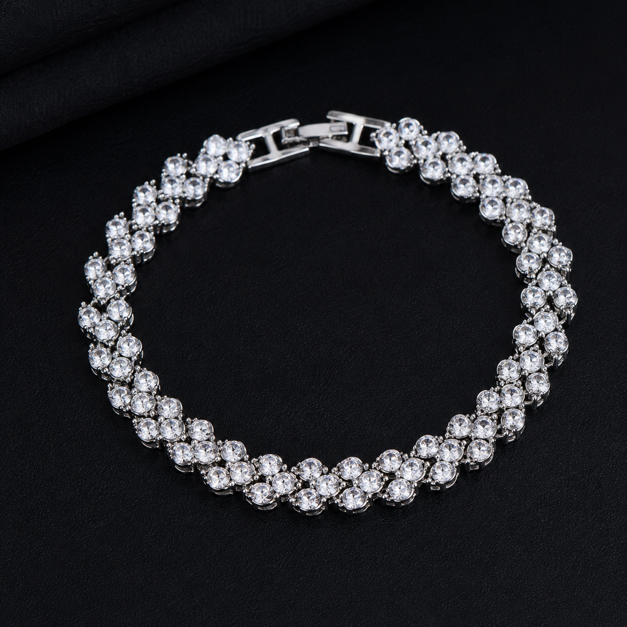 Silver Zirconia Riviera Bracelet (One Piece)