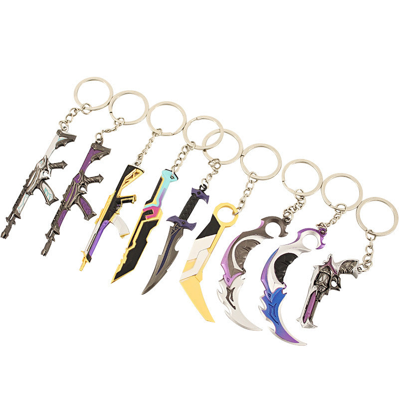 Valorant Style Metal Gun Keychain 🎮✨